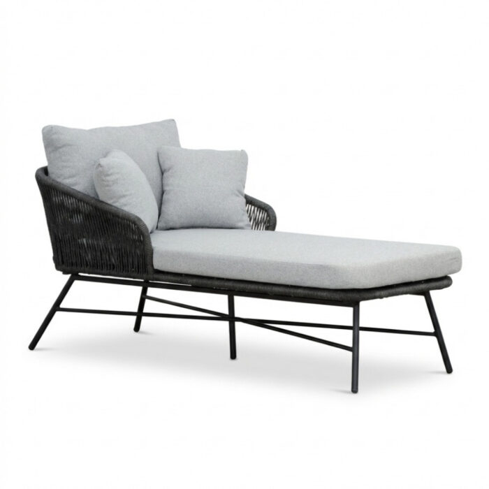 BUITEN living Tulum ligbed | touw + aluminium | Stone Grey