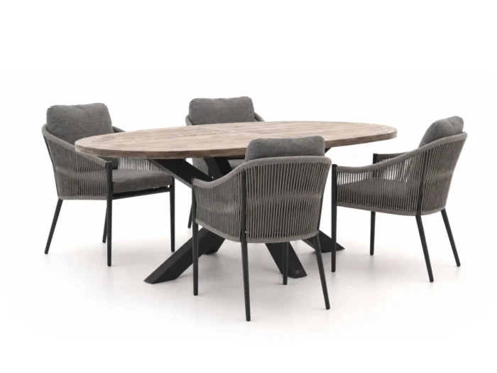Bellagio tuinmeubelen + 15% kassakorting | Bellagio Mineo/ROUGH-Y Ellips 200cm dining tuinset 5-delig