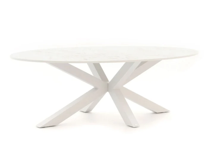 Bellagio tuinmeubelen Induno Ellips dining tuintafel 200x110cm - Wit