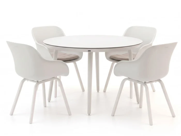 Hartman tuinmeubelen Le Soleil Element/Sophie Studio ø128cm dining tuinset 5-delig - Wit