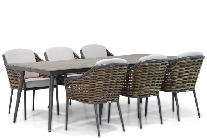 Coco Olivine/Matale 240 cm dining tuinset 7-delig – Grijs-antraciet