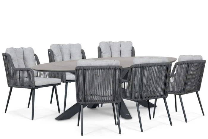 Lifestyle Garden Furniture Tivoli/Lunea 240x120 cm dining tuinset 7-delig - Grijs-antraciet