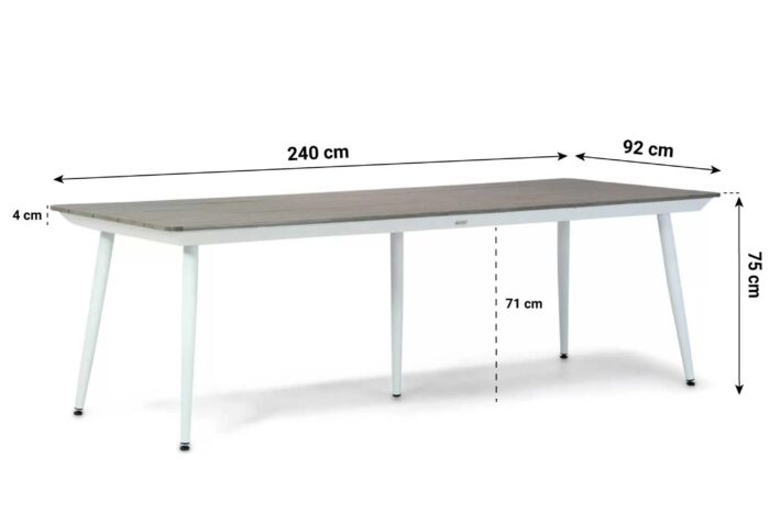 Lifestyle Garden Furniture Yala dining tuintafel 240 x 92 cm – Wit