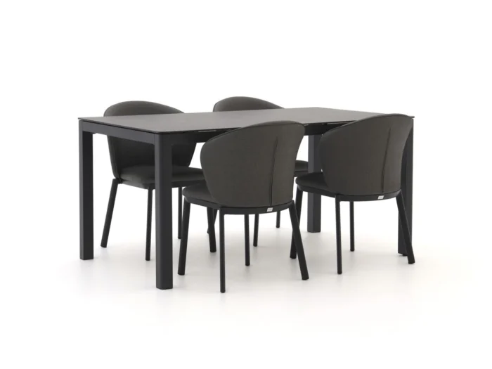 Bellagio tuinmeubelen San Lupo/La Fonte 160cm dining tuinset 5-delig - Grijs