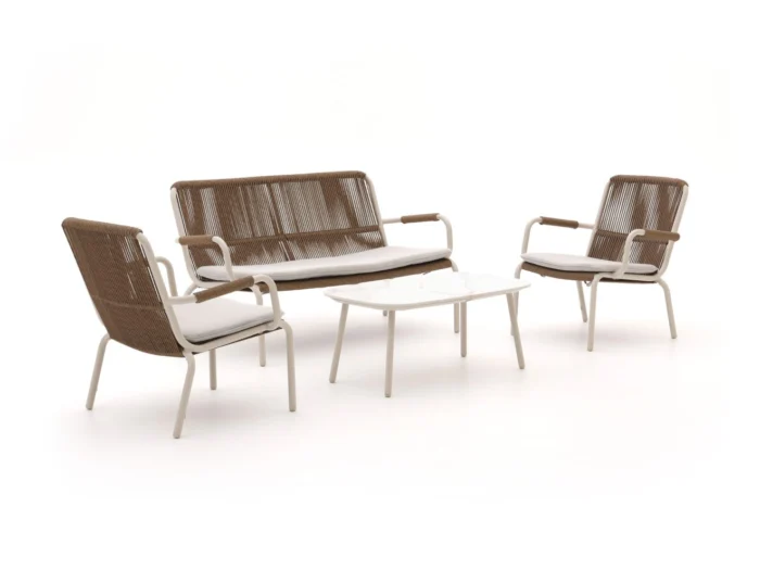 Bellagio tuinmeubelen Caronia stoel-bank loungeset 4-delig - Taupe