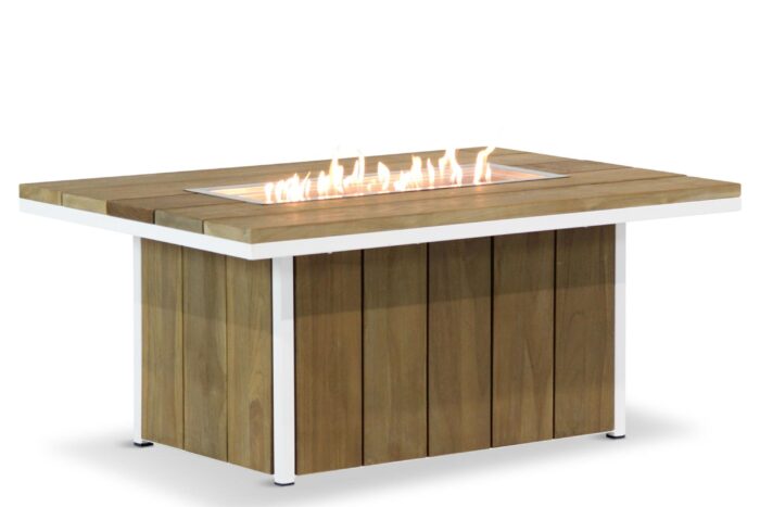 Lifestyle Garden Furniture Seaside lounge vuurtafel 120 x 80 cm wit