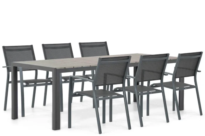 Lifestyle Garden Furniture Sella/Young 217 cm dining tuinset 7-delig - Grijs-antraciet