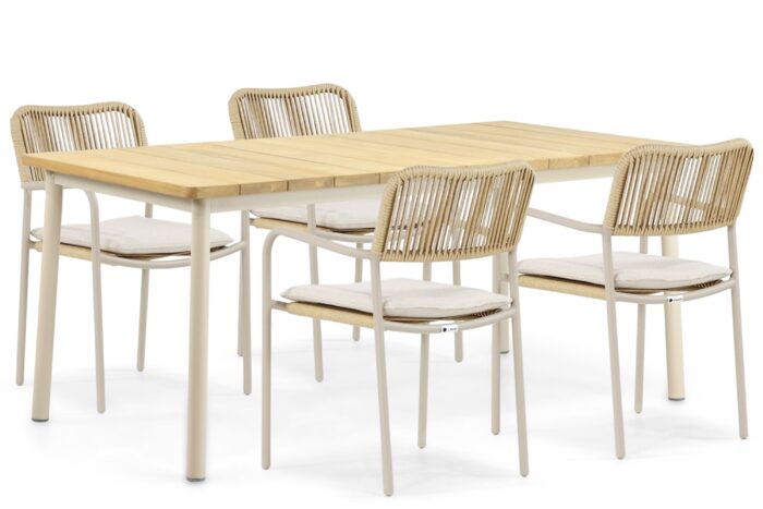 Coco Penya/Milou 180 cm dining tuinset 5-delig – Taupe-naturel-bruin