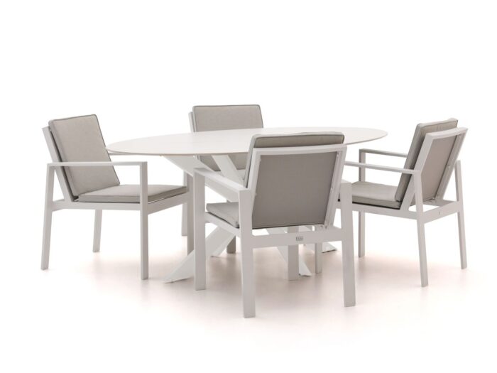 Bellagio tuinmeubelen Bellagio Vezzano/Furato ellips 200cm dining tuinset 5-delig Laagste prijsgarantie! – Wit