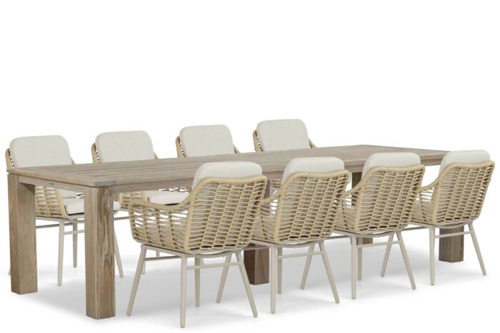 Coco Antoni/Brighton 300 cm dining tuinset 9-delig – Taupe-naturel-bruin