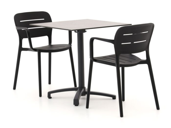 Forza Furniture Forza Pazzia/Canzo 70cm dining tuinset 3-delig stapelbaar Laagste prijsgarantie! – Zwart