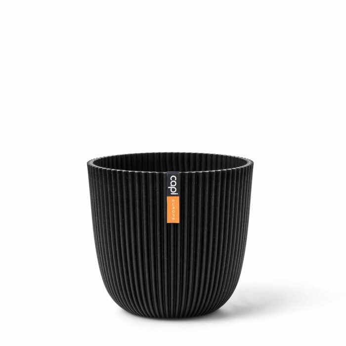 Capi europe Planter Ball Groove 16,5×15 cm textile black bloempot – zwart