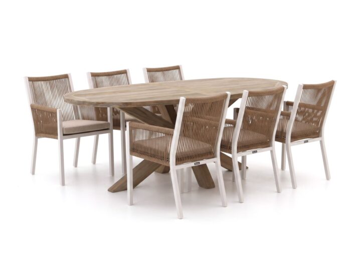 Manifesto Furniture Manifesto Rivola/ROUGH-Y Ellips 200cm dining tuinset 7-delig Laagste prijsgarantie!