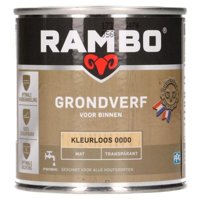 Rambo Grondverf transparant mat 0,25l