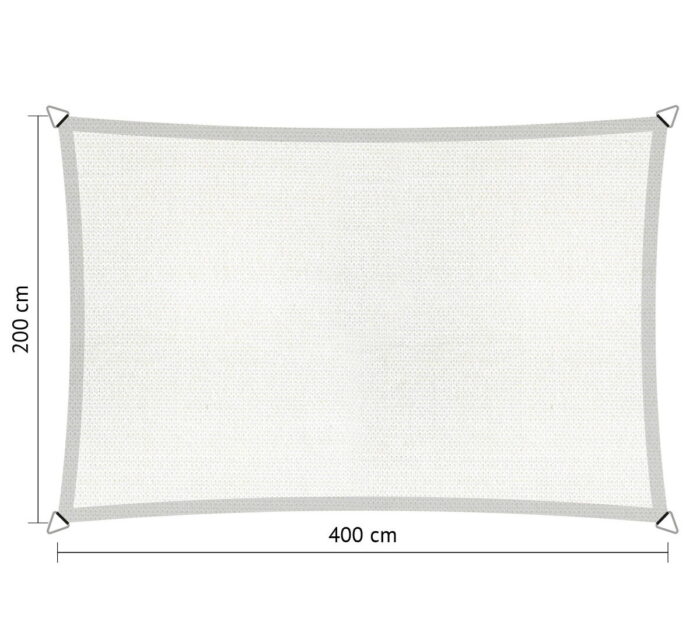Shadow comfort Rechthoek schaduwdoek 2,00×4,00 m Mystic white – wit