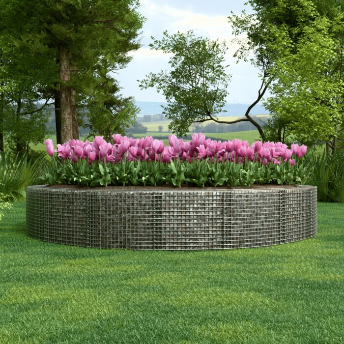 Gabiona Deutschland Rond verhoogd bed, buitendiameter 502 cm, hoogte 50 cm, maaswijdte 5 x 5 cm, wanddikte 15 cm