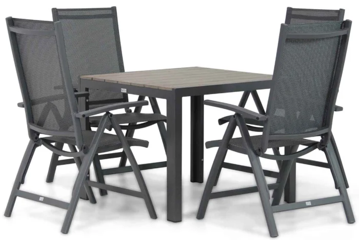 Presto Vasto/Young 92 cm dining tuinset 5-delig - Grijs-antraciet