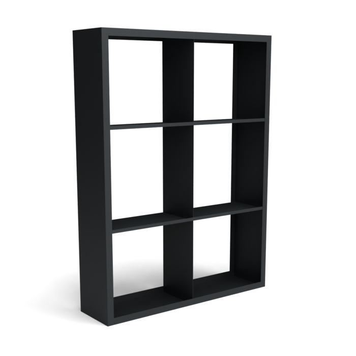 Geroba Beltza zwarte houtopslag onderverdeling 6 vakken 1500x385x2000 mm – zwart