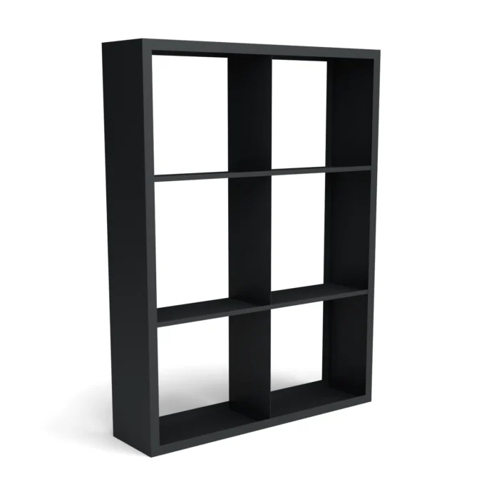 Geroba Beltza zwarte houtopslag onderverdeling 6 vakken 1500x385x2000 mm - zwart
