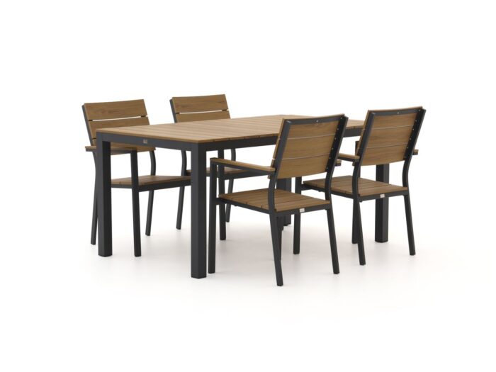 Bellagio tuinmeubelen Bellagio Fidenza 160cm dining tuinset 5-delig stapelbaar Laagste prijsgarantie! – Grijs