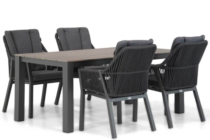 Lifestyle Garden Furniture Verona/Valley 180 cm dining tuinset 5-delig – Grijs-antraciet