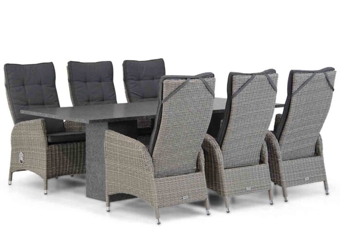 Garden Collections Lincoln/Graniet 220 cm dining tuinset 7-delig – Grijs-antraciet