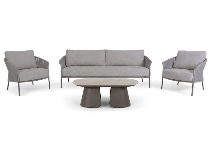 4 Seasons Outdoor Florence/Miyoura stoel-bank loungeset 4-delig – Transparant