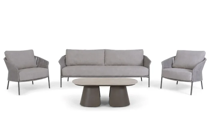 4 Seasons Outdoor Florence/Miyoura stoel-bank loungeset 4-delig - Transparant