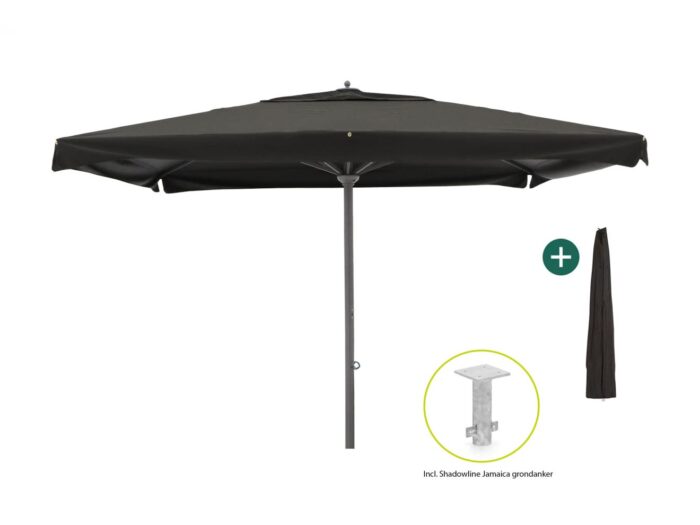 Shadowline Java parasol 400x400cm – Zwart