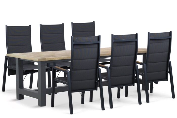 Lifestyle Garden Furniture Essence/San Francisco 260×100 cm dining tuinset 7-delig – Grijs-antraciet
