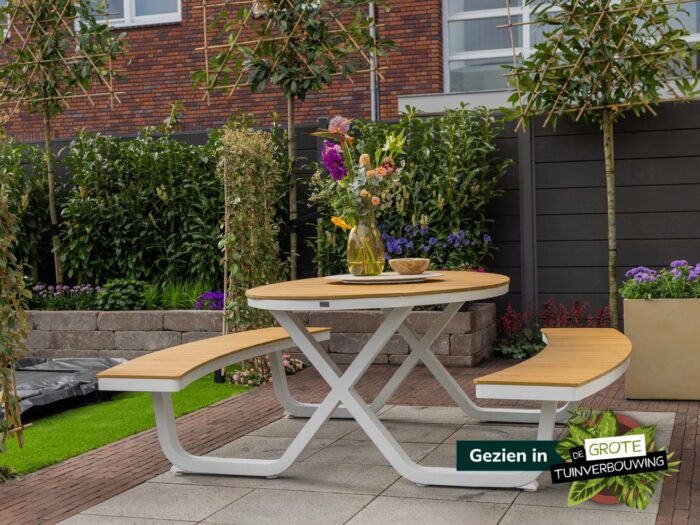 Bellagio tuinmeubelen Bellagio Fidenza picknicktafel 216x200x75cm Laagste prijsgarantie! – Wit
