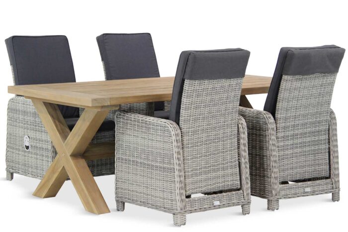 Garden Collections Bello/Oregon 200 cm dining tuinset 5-delig – Grijs-antraciet