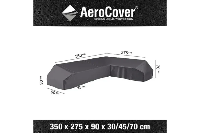 Platinum AeroCover | Loungesethoes 350 x 275 x 90 x 30-45-70(h) | L-Platform Rechts