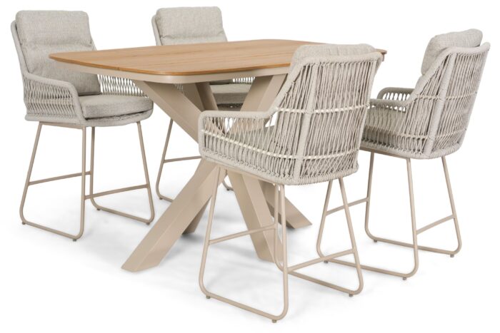 Lifestyle Garden Furniture Vicente/Noelle 180×100 cm barset 5-delig – Zand/Beige