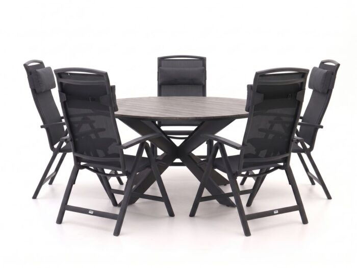 Forza Furniture Forza Capri/Fidenza ø149cm dining tuinset 6-delig verstelbaar Laagste prijsgarantie!
