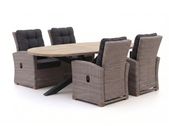 Intenso Furniture Mazzano/ROUGH-Y Ellips 200cm dining tuinset 5-delig verstelbaar