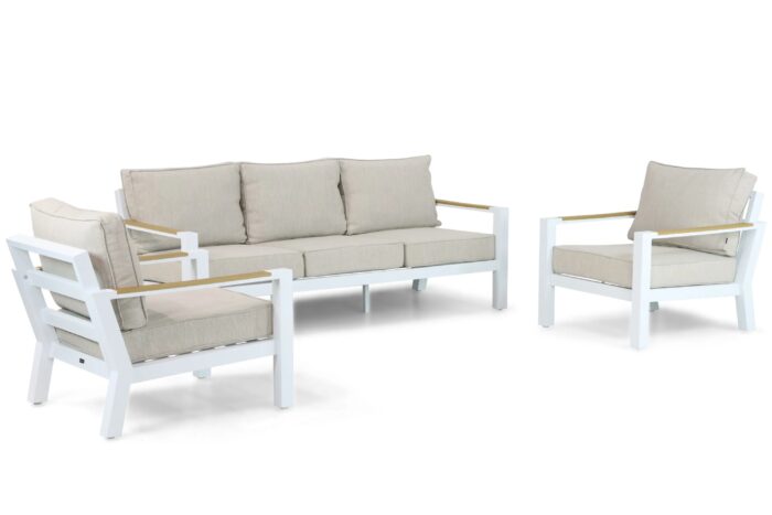 Lifestyle Garden Furniture Bilbao stoel-bank loungeset 3-delig – Wit