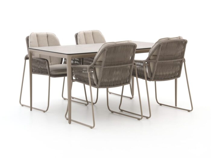 Tierra Outdoor Rivera/Elegante 160cm dining tuinset 5-delig Laagste prijsgarantie! – Taupe
