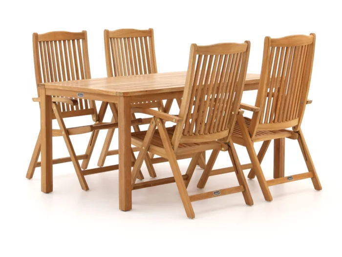 Sunyard Furniture Veronica/Liverpool 160cm dining tuinset 5-delig verstelbaar - Bruin