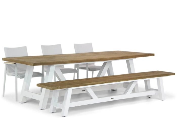 Lifestyle Garden Furniture Brandon/Florence 260 cm dining tuinset 5-delig – Wit