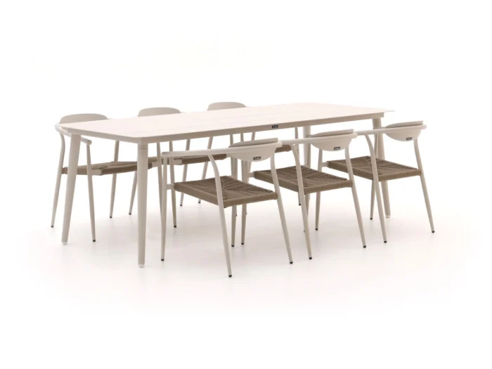 Manifesto Furniture Cavone/Sora 220cm dining tuinset 7-delig stapelbaar - Taupe