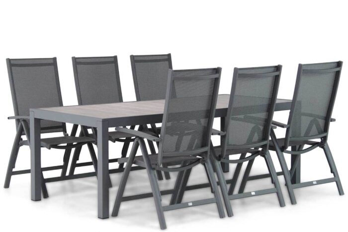 Presto Vasto/Residence 220 cm dining tuinset 7-delig – Grijs-antraciet