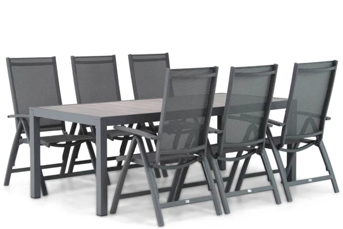 Presto Vasto/Residence 220 cm dining tuinset 7-delig - Grijs-antraciet