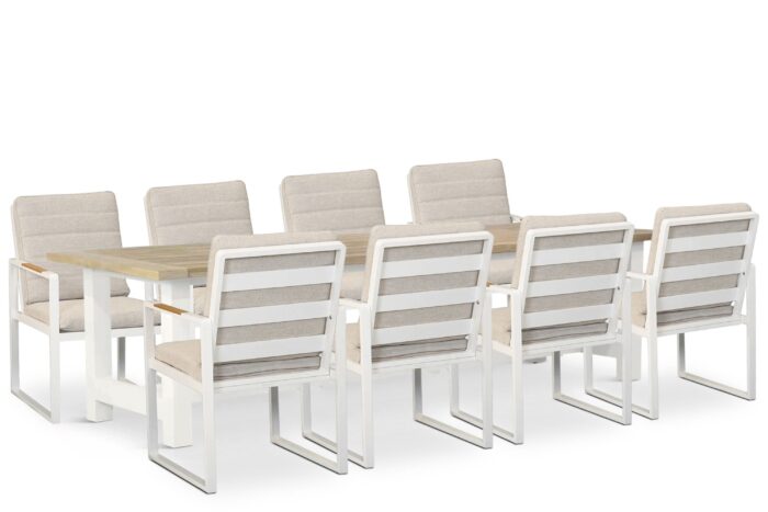 Lifestyle Garden Furniture Alessio/Los Angeles 300x100 cm dining tuinset 9-delig - Wit