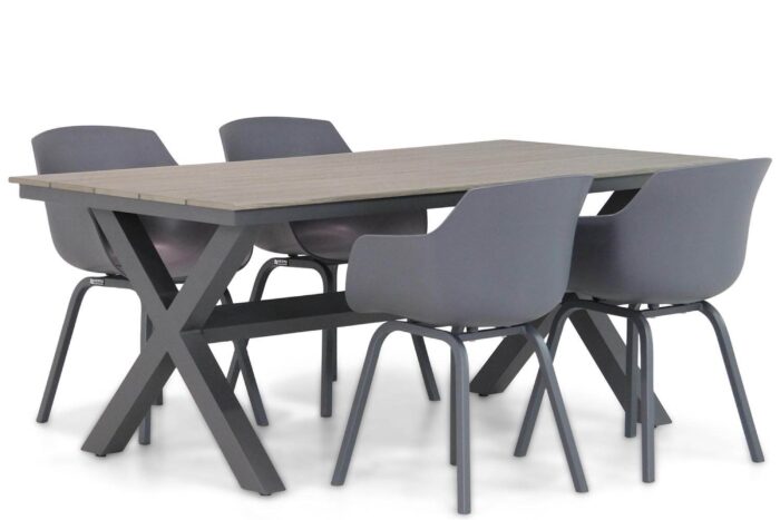 Lifestyle Garden Furniture Salina/Forest 180 cm dining tuinset 5-delig – Grijs-antraciet
