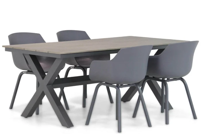 Lifestyle Garden Furniture Salina/Forest 180 cm dining tuinset 5-delig - Grijs-antraciet