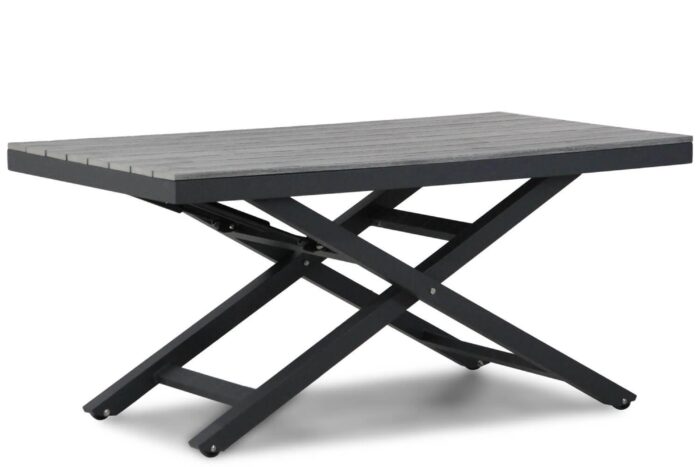 Lifestyle Garden Furniture Palazzo lounge/dining tuintafel 140 x 80 cm verstelbaar antracite – Grijs-antraciet