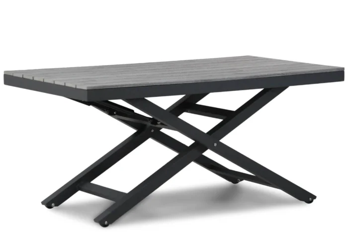 Lifestyle Garden Furniture Palazzo lounge/dining tuintafel 140 x 80 cm verstelbaar antracite - Grijs-antraciet