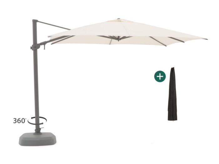 Shadowline Austin zweefparasol 300x300cm Laagste prijsgarantie! – Wit
