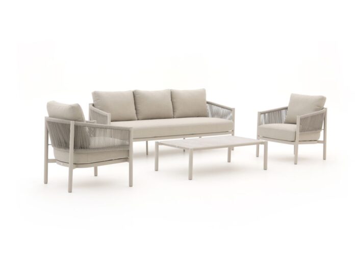 Bellagio tuinmeubelen + 10% kassakorting | Bellagio Panaro stoel-bank loungeset 4-delig – Taupe